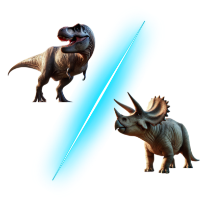tyrannosaurus rex vs triceratops